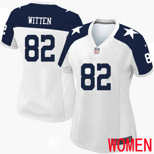 Women Dallas Cowboys Limited White Jason Witten Alternate #82 Throwback NFL Jersey->youth nfl jersey->Youth Jersey